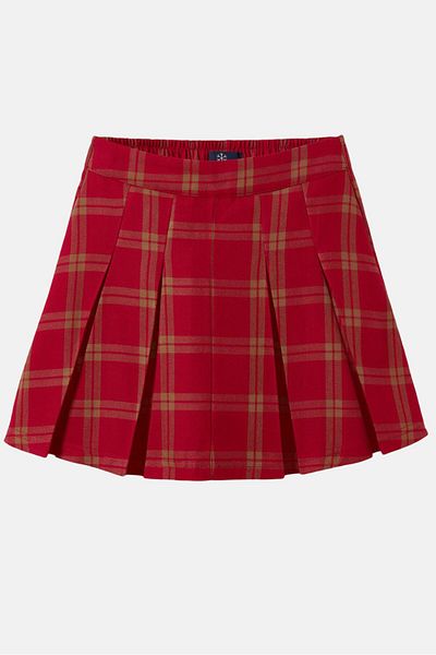 Tchibo Kids Girl Checkered Pull On Mini Skirts, Red