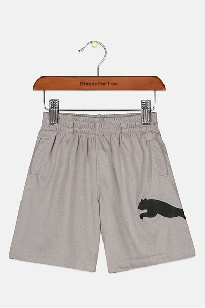Puma Toddlers Boy Brand Logo Sportswear Short, Heather Grey