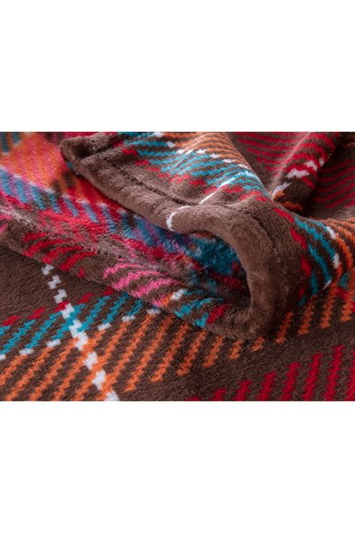 Madame Coco Antonin Welsoft Fleece Printed Single Blanket - Brown
