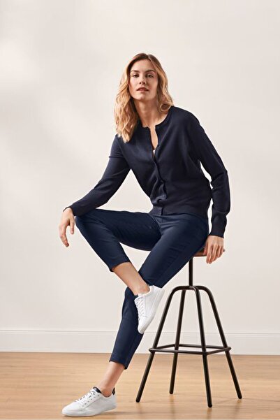 Tchibo Women Regular Leg Plain Pants, Navy Blue