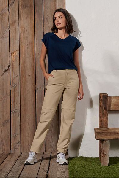 Tchibo Women Regular Fit 2 in 1 Performance Trousers, Brown