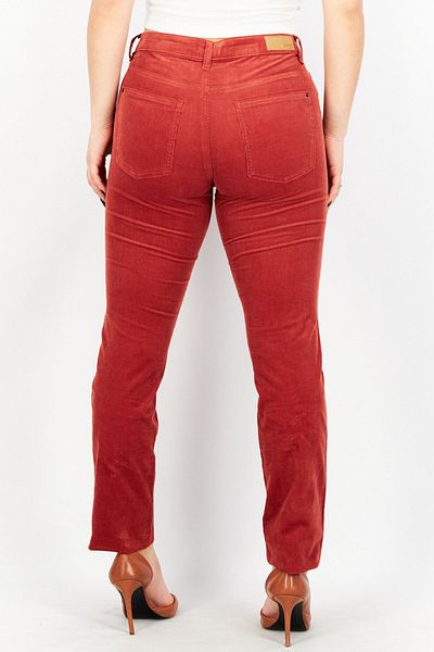 Esprit Women Slim Fit Corduroy Pants, Red