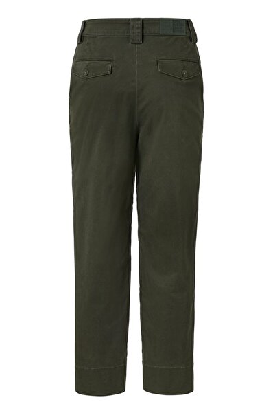 Tchibo Women Tapered Fit Solid Chino Pants, Olive