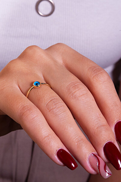 Adil İdil Kuyumculuk 14 Ayar Nazar Boncuklu Yüzük