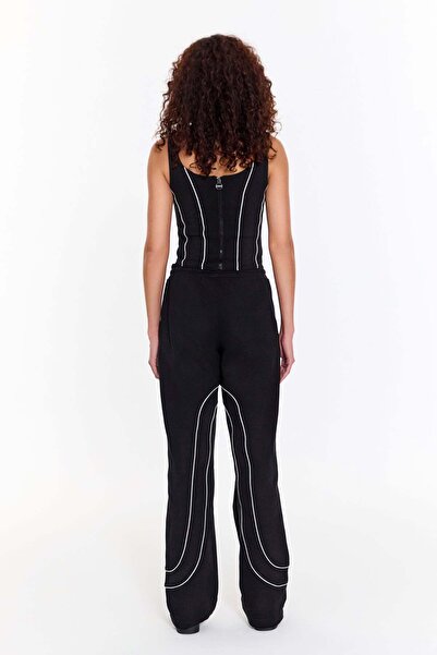 ŞEBNEM GÜNAY Black Cotton Corset Top