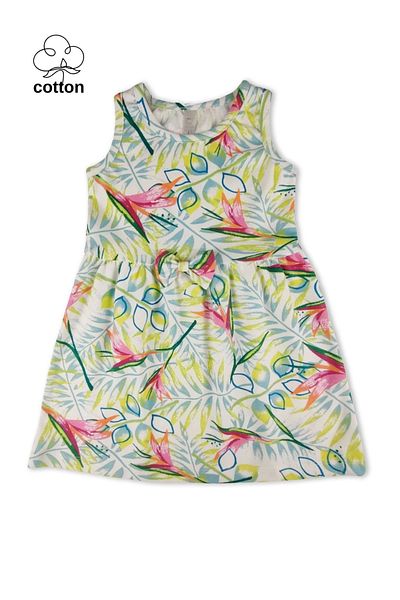 difa kids Rochie de fată de vară elegantă și confortabilă cu fundă cu model de flori