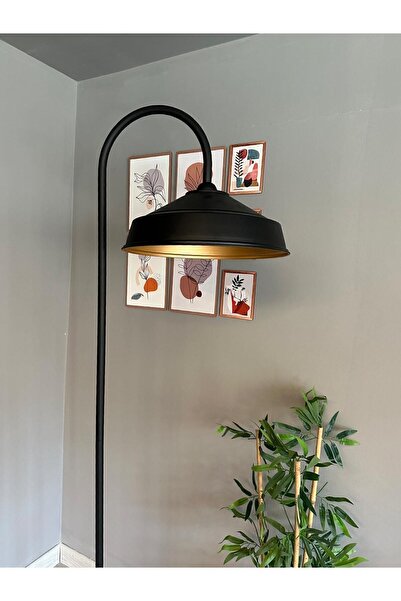 Bamyum Siyah Lambader Modern Dekoratif Metal Oturma Odası Çalışma Odası Zemin Lambası