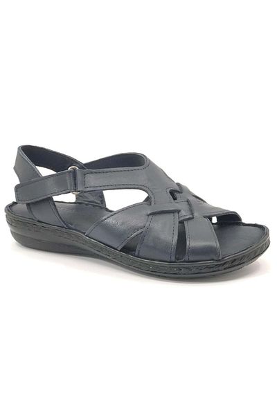 Kids Club Shoes Ayakdaş 100% γνήσιο δέρμα Πλήρης ορθοπεδική σόλα Fus Pad Γυναικεία σανδάλια ΣΚΟΥΡΟ ΜΠΛΕ