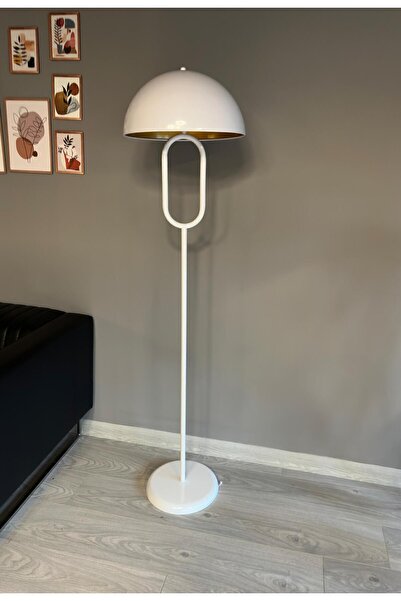 Bamyum Beyaz Lambader Modern Dekoratif Metal Oturma Odası Çalışma Odası Zemin Lambası