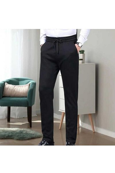 UYN SPORT Comfortable Baggy Fit Black Tracksuit Bottom-7 - Straight Leg