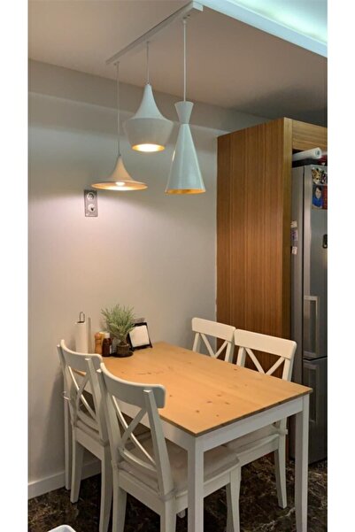 Bamyum Üçlü Magna Beyaz Avize Üçlü Sarkıt Muftak Yemek Masası Salon Masaüstü Avize Aydınlatma