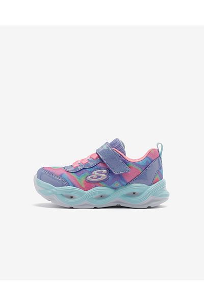 SKECHERS Little Girl Blue Lighted Sports Shoes Twisty Glow Sorbet Swirl 303716 N