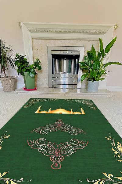 Napoli Home سجادة صلاة مطبوعة رقميًا بقاعدة غير قابلة للانزلاق وقابلة للغسل، ...