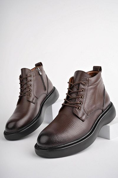 MUGGO Bernard Guaranteed Genuine Leather Lace up Zippered Non-Slip Sole Casual Men's Boots