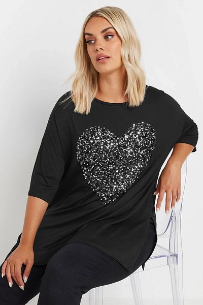 Stil Diva Bluză cu decolteu cu jumătate de mânecă, cu paiete, cu fantă 303542