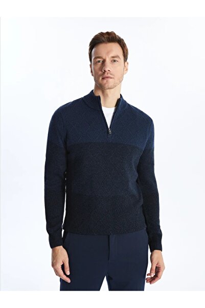 LC Waikiki Чоловічий трикотажний светр з високим коміром і довгими рукавами - W42728Z8