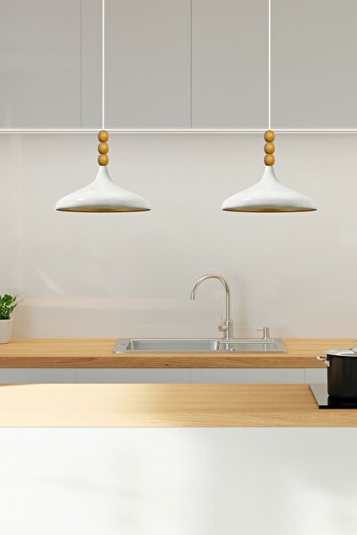 Bamyum Ikili Champion Beyaz Sarkıt Lamba Yemek Masası Oturma Odası Mutfak Salon Otel Café