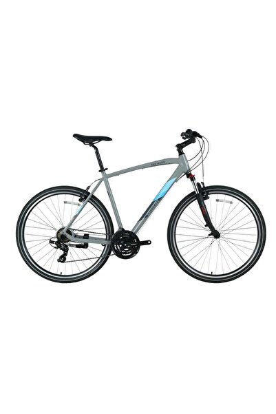 Bisan TRX 8100 ERKEK ŞEHİR BİSİKLETİ 50CM V 28 JANT 21 VİTES AÇIK METALİK GRİ YEŞİL BEYAZ