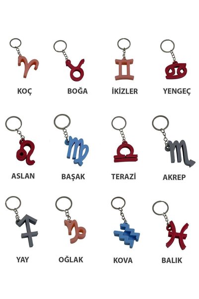 NBShop Libra Sign Keychain Red