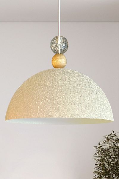 Bamyum Light Cream Crystal Beaded - Yimpi Textured Chandelier Single Living Room Hairdresser Decorative Patisserie