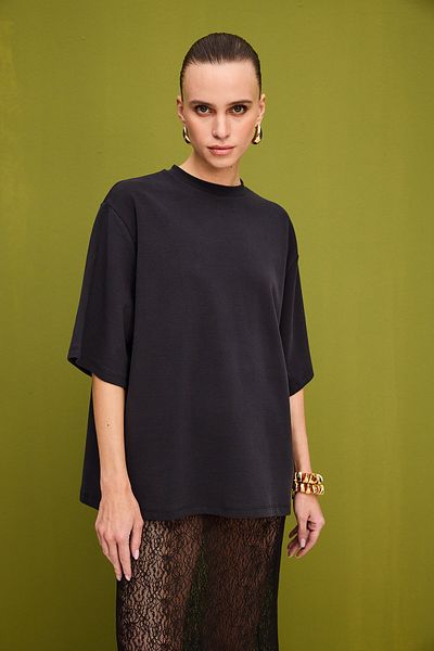VATKALI Relaxed Black Oversize T-shirt
