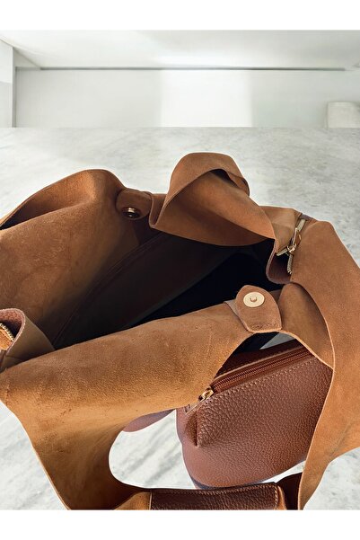 Laven Accessory Leo Süet Yavrulu Omuz Çantası