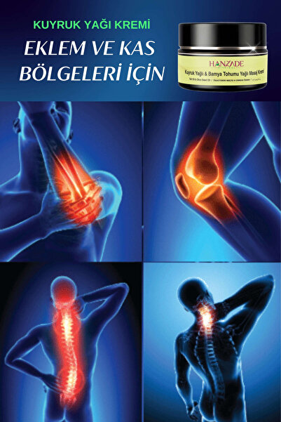 Hanzade Bitkisel Kuyruk Yağı & Bamya Tohumu Yağlı Ağrı Masaj Kremi Kas Eklem Krem 100 ml