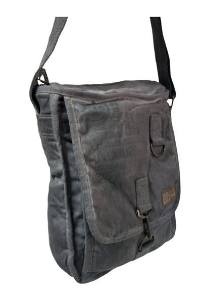 Old Cotton Vintage Casual Quality Unisex Stonewashed Fabric School Travel Messenger Bag 27X33Cm