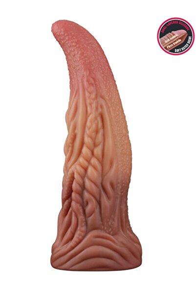 Çift Katmanlı Platinyum Silikon Canavar Dildo 25 cm