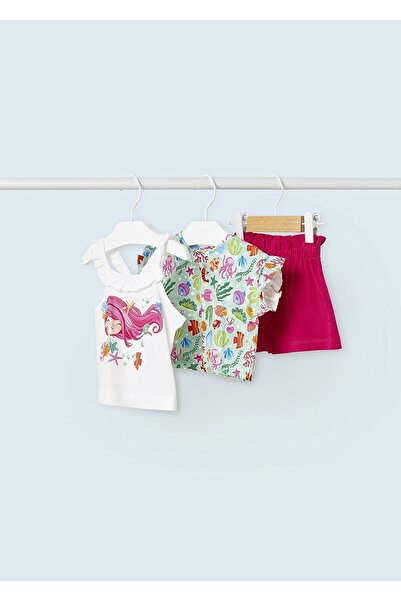 MAYORAL baby girl T-shirt shorts 3 piece set 1278