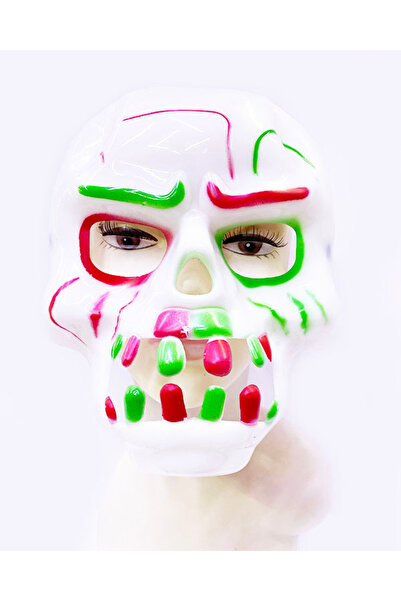 Ethab Ticaret Skull Mask with Colorful Horror Teeth on White 30x22 cm
