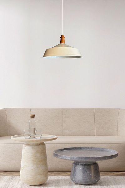 Bamyum Retro White Nobility Wooden Queen Head - Single Chandelier Pendant Lamp, for Office Showroom Living Room Kitchen