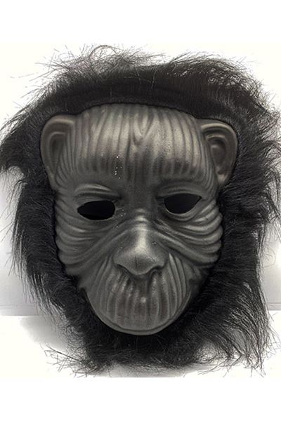 CEKAVE Black Color Eva Gorilla Mask - Black Plush Furry Orangutan Mask