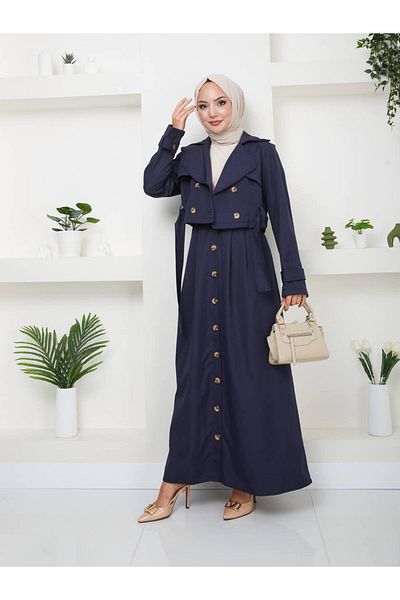 MY QILAM Set de trenci și jachete pentru femei, din bumbac, cu rever dublu - 10NMR648