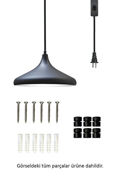 Bamyum Champion Fişe Takılabilir Tekli Avize Sarkıt Salon Mutfak Ofis Oturma Odası Aydınlatma Sarkıt Lamba