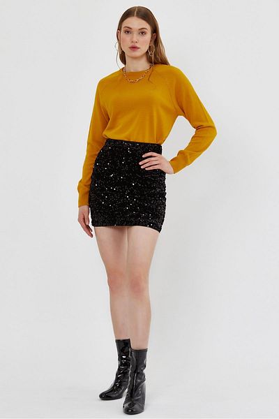 SHERIN Πλεκτό πουλόβερ Mustard Basic
