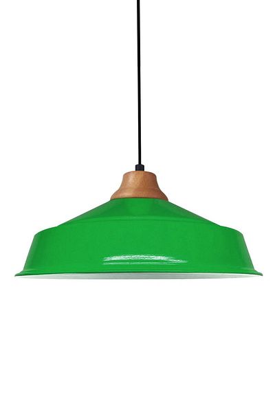 Bamyum Noble Green Single Chandelier Wooden Head Retro Pendant Lamp Restaurant Living Room Lighting
