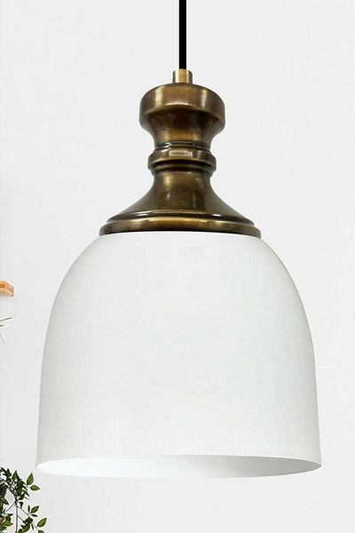 Bamyum Deep White Single Chandelier Pendant Lamp - Knob Head, Lamp Lighting, Living Room Kitchen Boutique