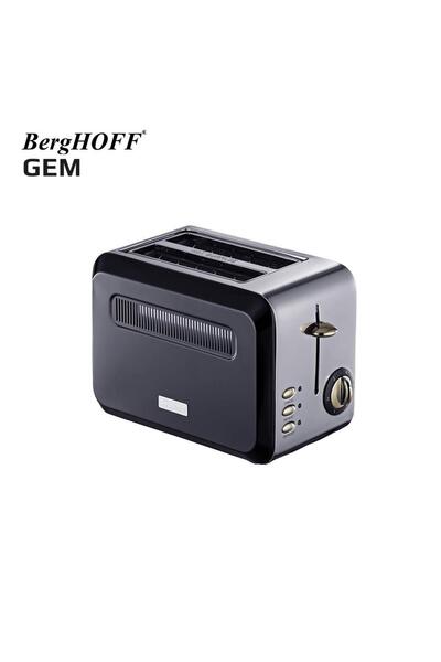 Berghoff GEM TITAN 1.7 Litre Parlak Gümüş Siyah İki Dilim Ekmek Kızartma Maki...