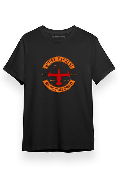 Tshirthane Ανδρικό μπλουζάκι Cowboy Bebop Express μαύρο κοντομάνικο