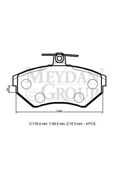 FAM وسادة الفرامل الأمامية سيات كوردوبا 98/99 (قرص) (119,4x69,5x15,5) (براماكس)