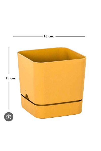 Genel Markalar Begonya Saksı Kare 16 cm Hardal 3 ADET