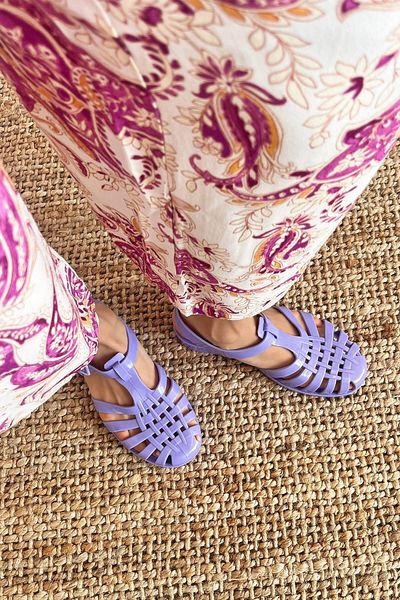 STRASWANS Regina Women's Buckle Detail Transparent Sandals Lilac