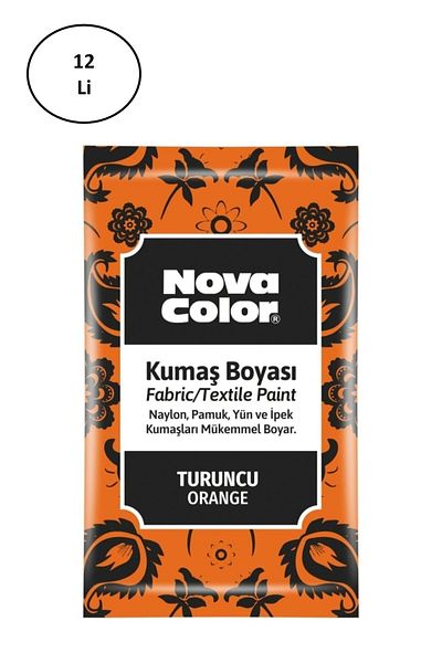 Rasanet Nova Color Powder Fabric Dye Orange 12 Gr Nc-906 Pack of 12