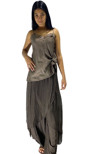 Bohem Stil Γυναικείο ασύμμετρο μεταξωτό παντελόνι Shalwar