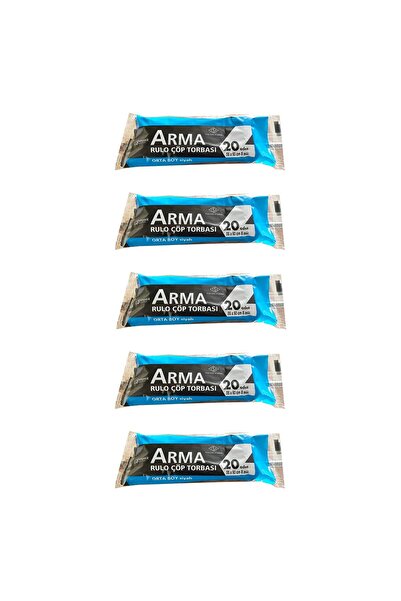 Arma Siyah Orta Boy 55 x 60 Cm. - 30 Litre Çöp Torbası Poşeti - 20 Adetlik 5 ...