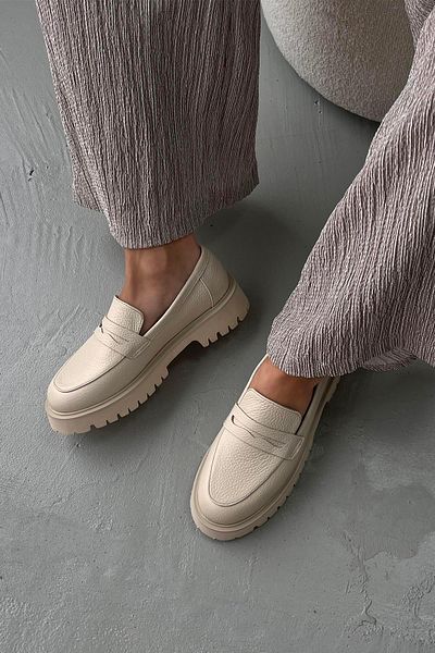 STRASWANS Pantofi mocasini de damă Sandie din piele naturală bej