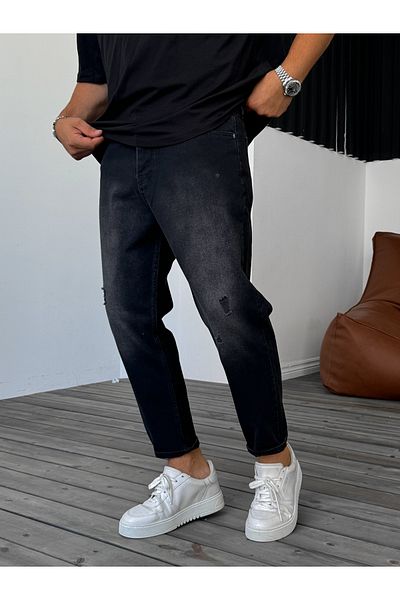 BYBASICMAN Black Ripped Detailed Boyfriend Ke-162/390/243/381