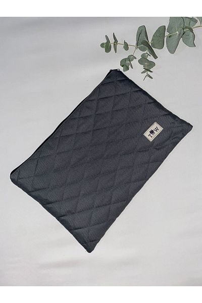 thick weave حقيبة كمبيوتر محمول مبطنة باللون الرمادي تناسب مقاس 15 16 بوصة