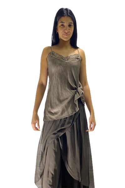 Bohem Stil Γυναικείο ασύμμετρο μεταξωτό παντελόνι Shalwar